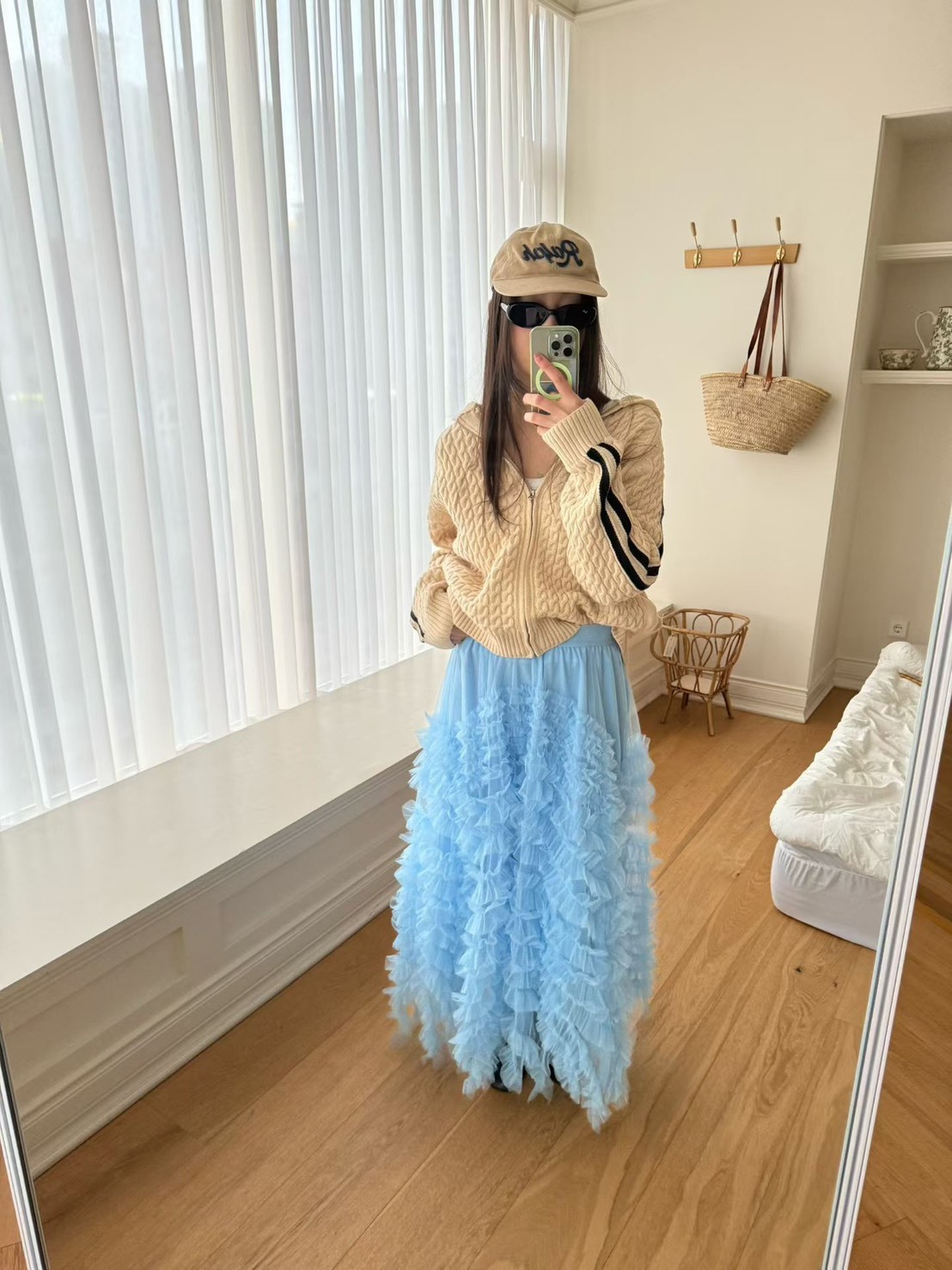 紗波浪藍綠長裙