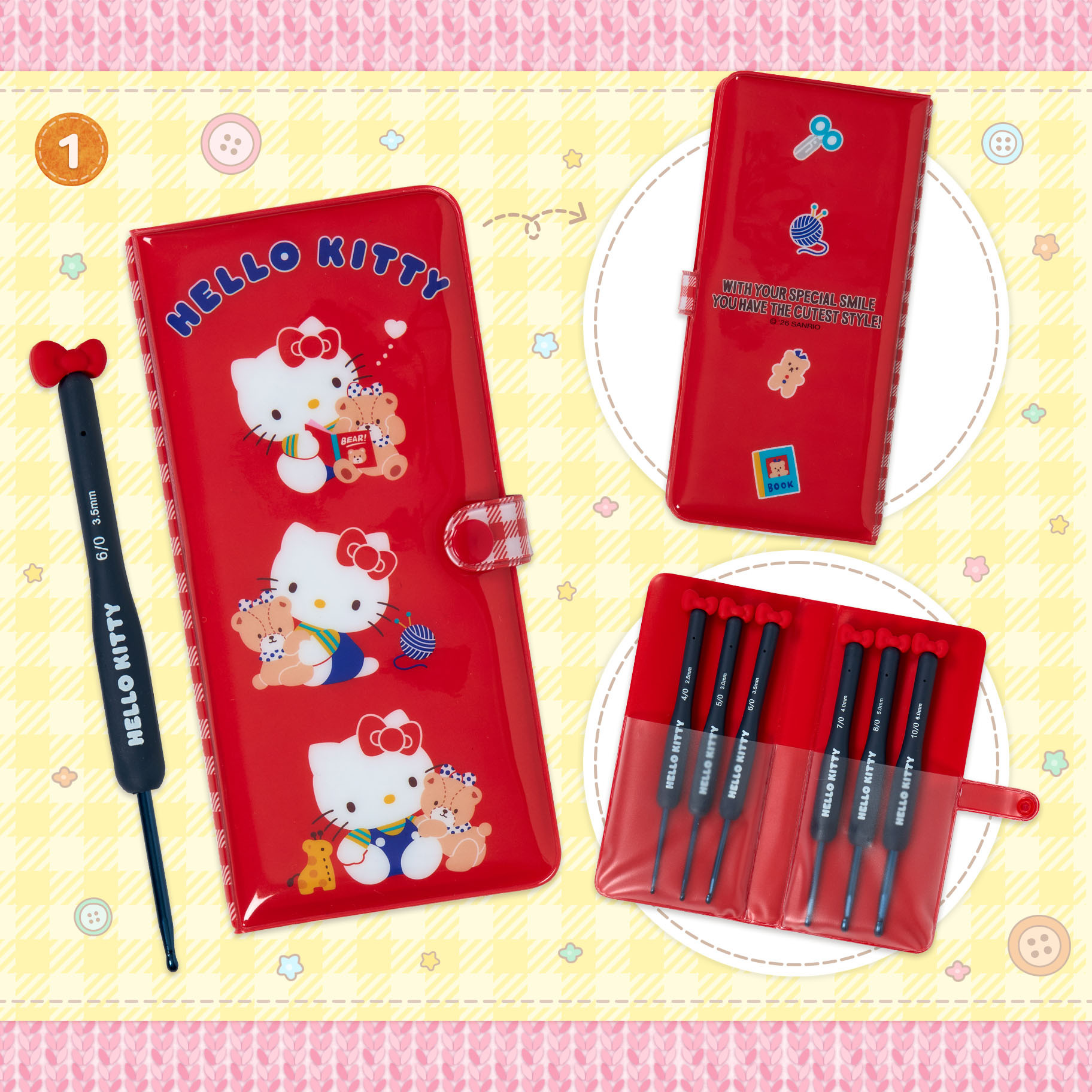 日本 Sanrio 手工藝系列 - Hello Kitty 編織鉤針套裝