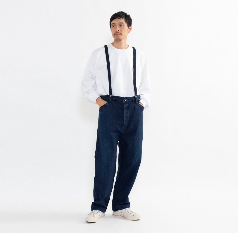 LAST SALE: VISVIM SOCIAL SCULPTURE KAFKA BRACES PANTS DMGD - INDIGO PRE ORDER ITEM (預訂中)