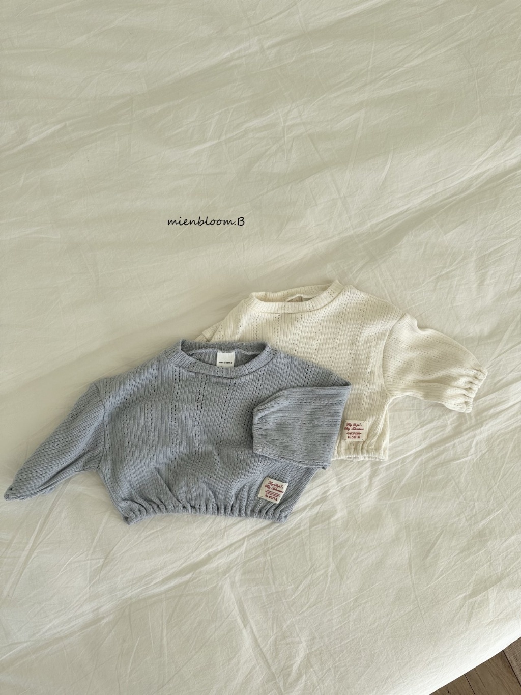 正韓春 Mien 嫩嬰/小童兩色慵懶感上衣