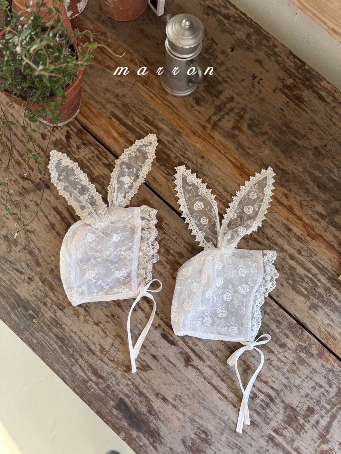 法式兔耳輕紗帽