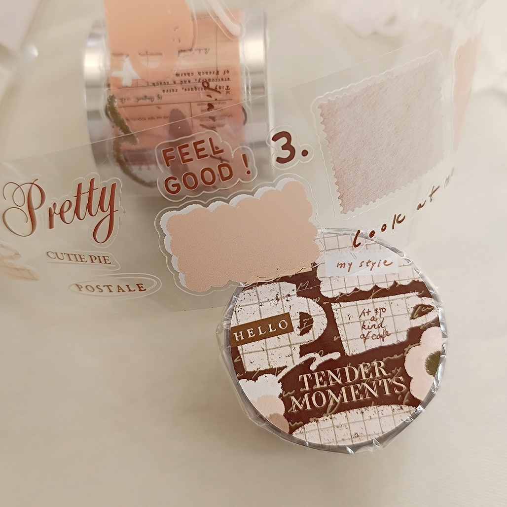 A Kind of cafe什物．溫柔時刻 4cm割型亮面PET膠帶 <整捲/分裝>