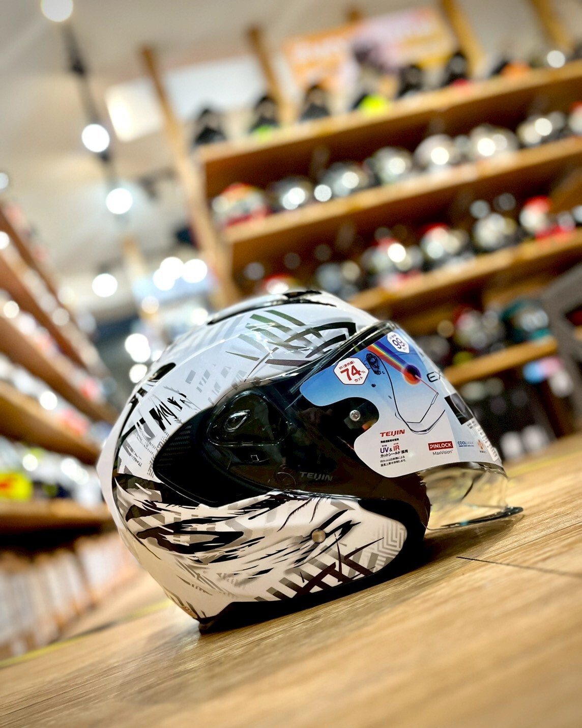 OGK KABUTO EXCEED 2 彩繪 PLUME 亮白/紫 內墨片 3/4罩 雙D扣