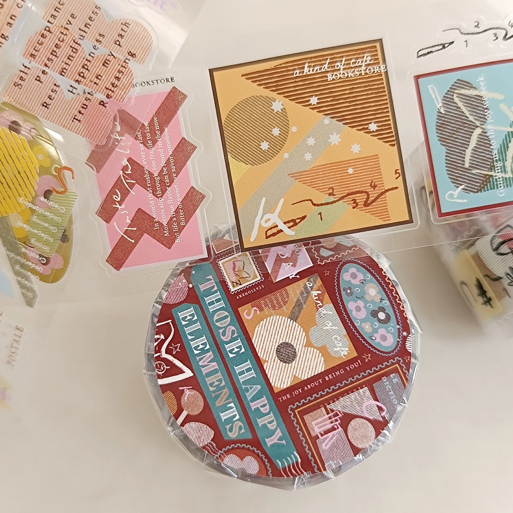 A Kind of cafe什物．快樂元素 2026新版 4cm割型亮面PET膠帶 <整捲/分裝>