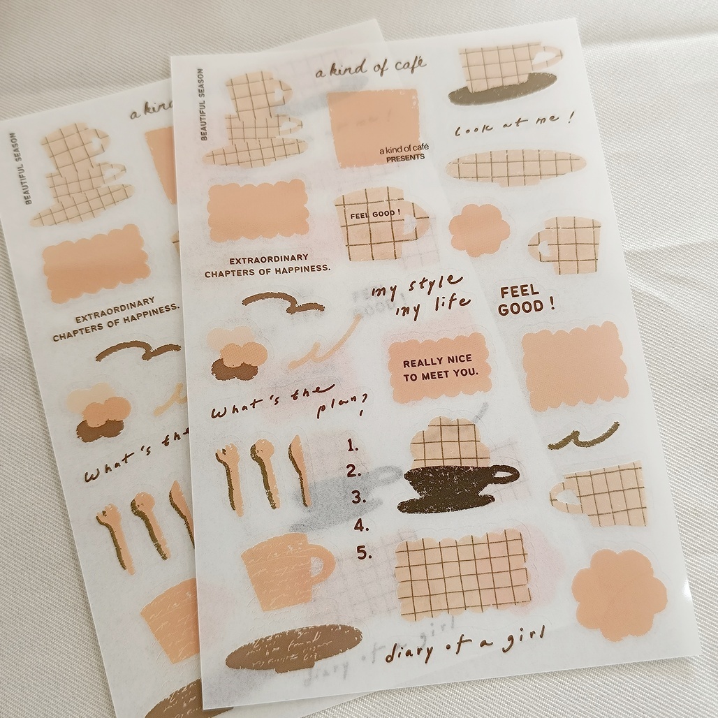 A Kind of cafe什物．溫柔時刻 轉印貼紙(2入組)