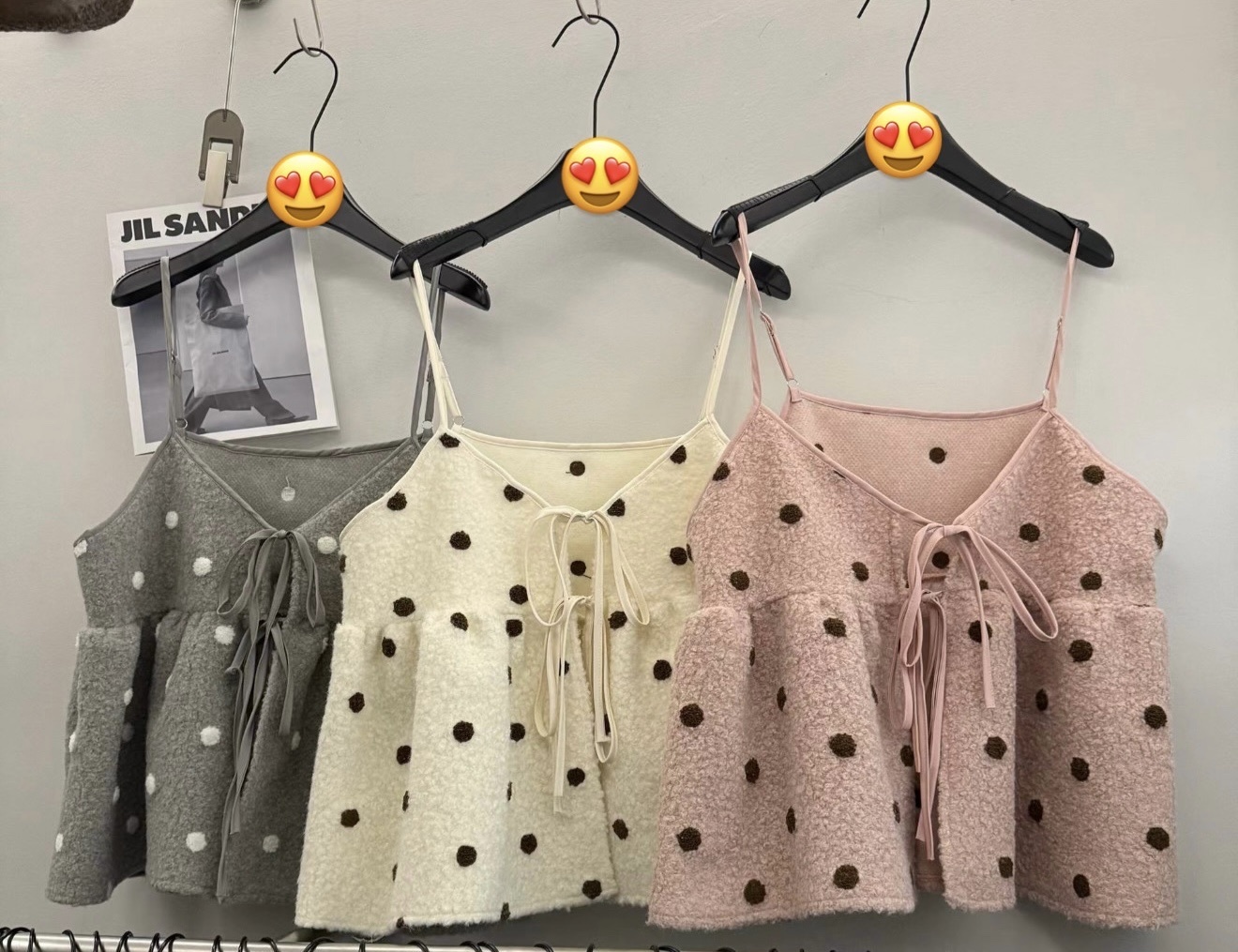 可愛點點撞色綁帶背心（任兩件半價）