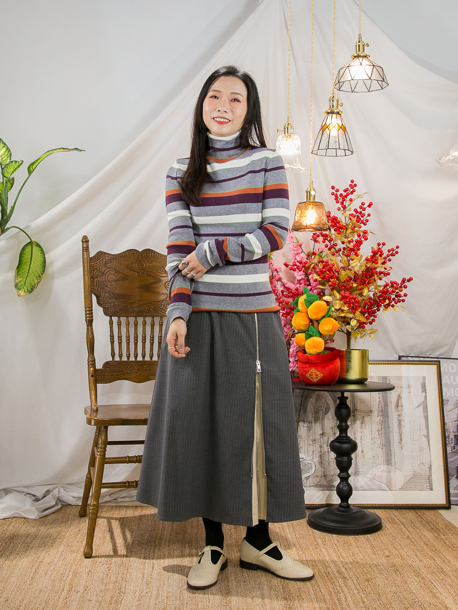 開倉低至半價😱FINALSALE📣 粗幼 拼色 橫間 冷料 樽領TOP【不設退換】