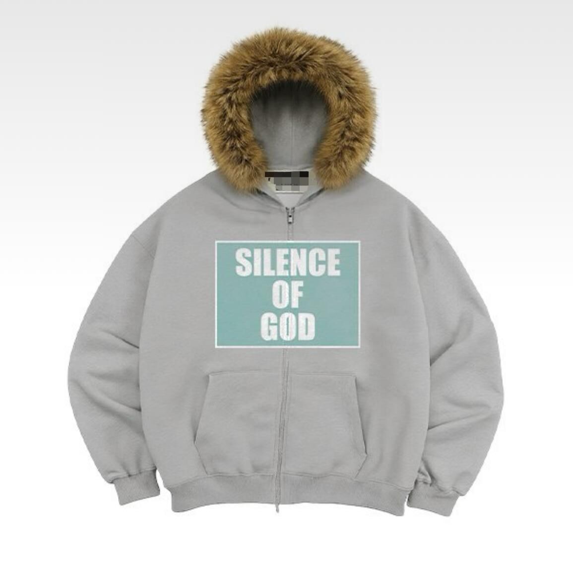 英文字毛毛帽拉鍊外套(薄抓毛底) TAC-0413T