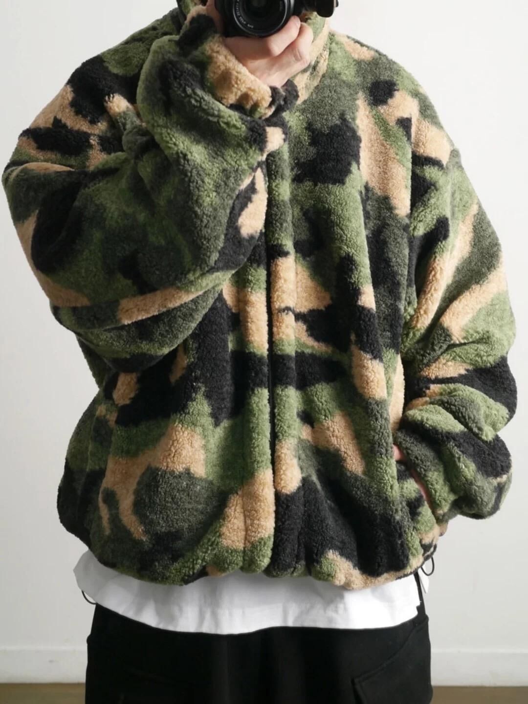 迷彩企領拉鍊毛毛褸 TAC-0416JK