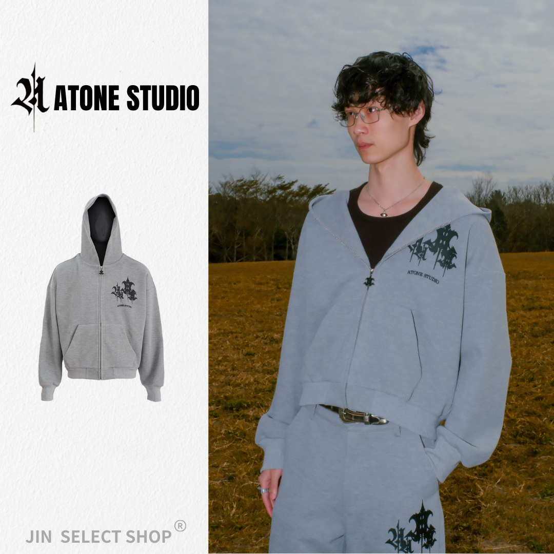 ATONE EARLY RELEASE WAFFLE SETs JACKET 水鑽華夫格棉外套 夾克 帽夾