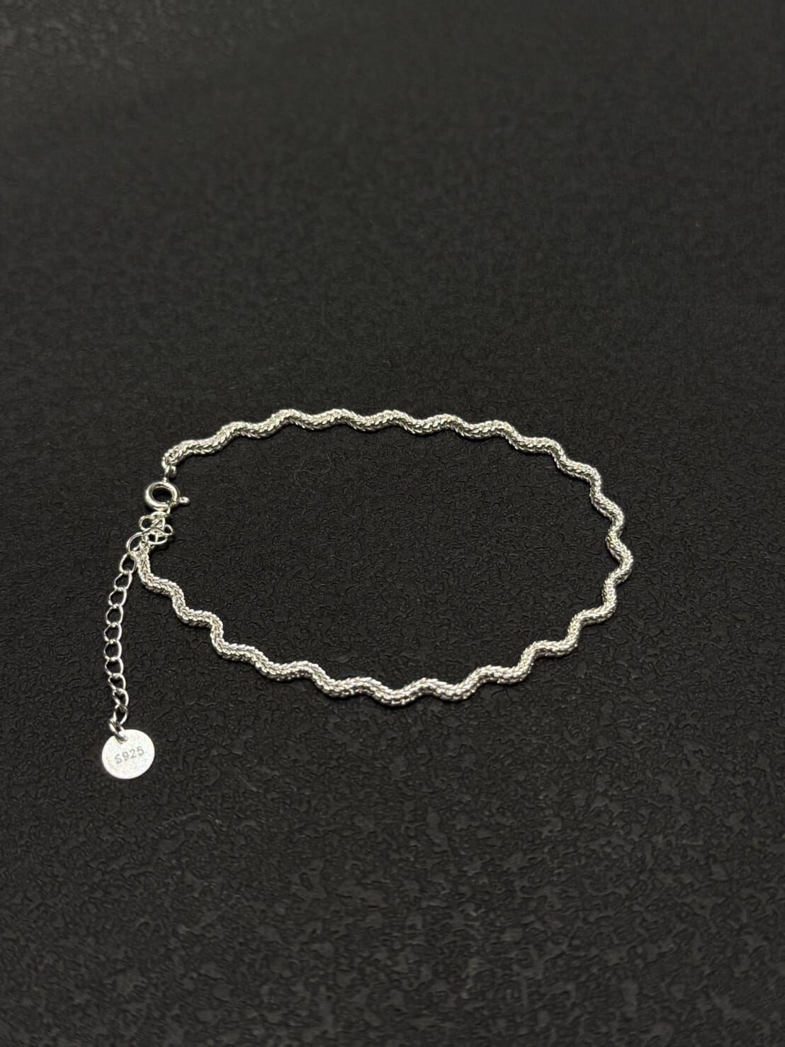 HM5402 ⚪925 銀 波浪編織鈕結手環手鍊