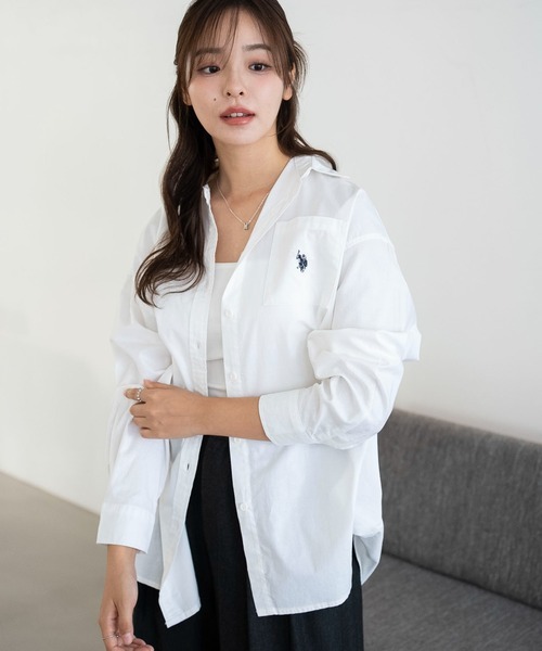 日本🇯🇵連線 U.S. POLO ASSN. 小LOGO刺繡長袖襯衫 刺繡 寬鬆 落肩 襯衫 休閒 襯衫外套 9款 (任買兩件711免運)/預購