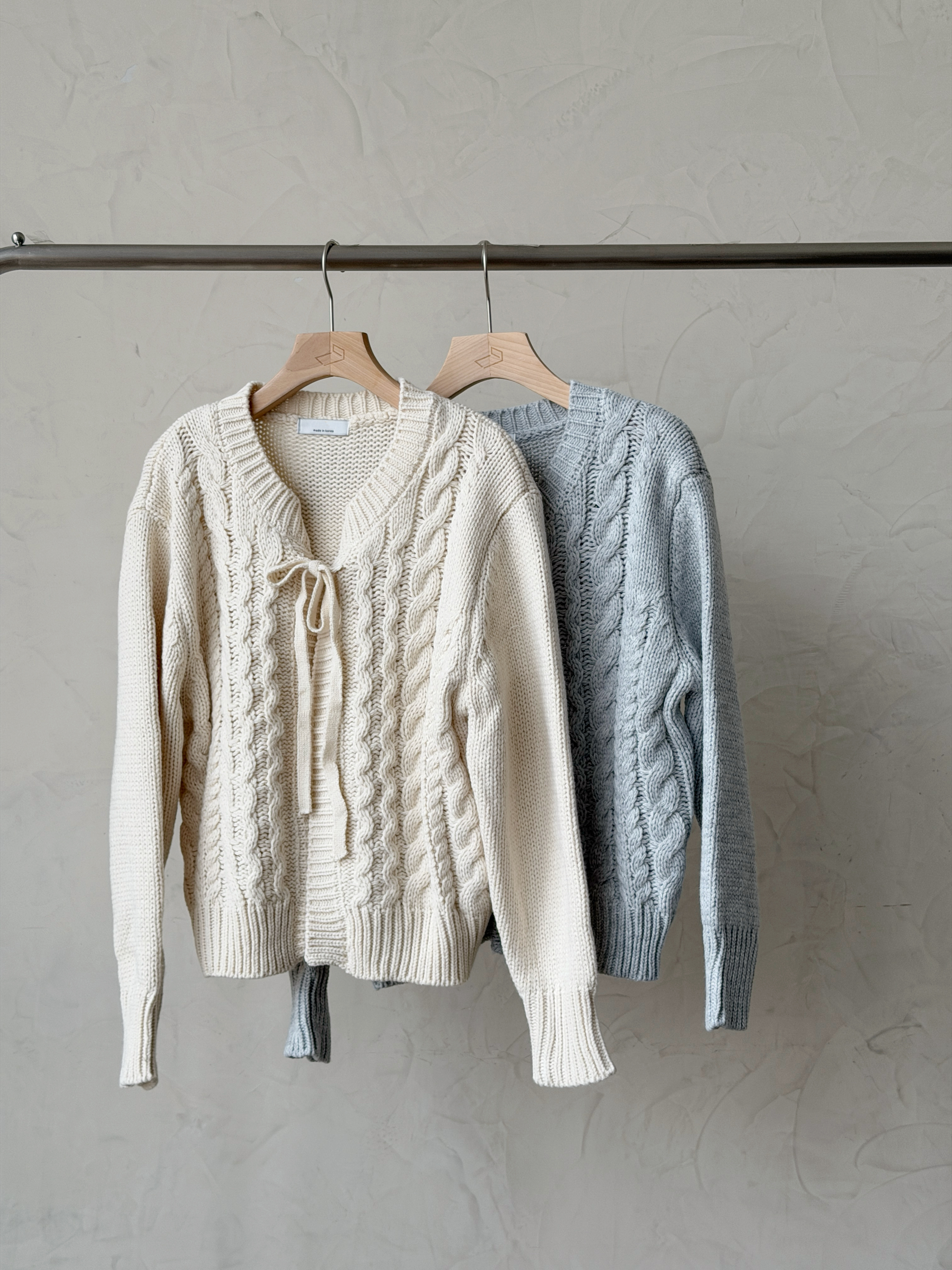 KR465 麻花蝴蝶結麻花冷外套-2色