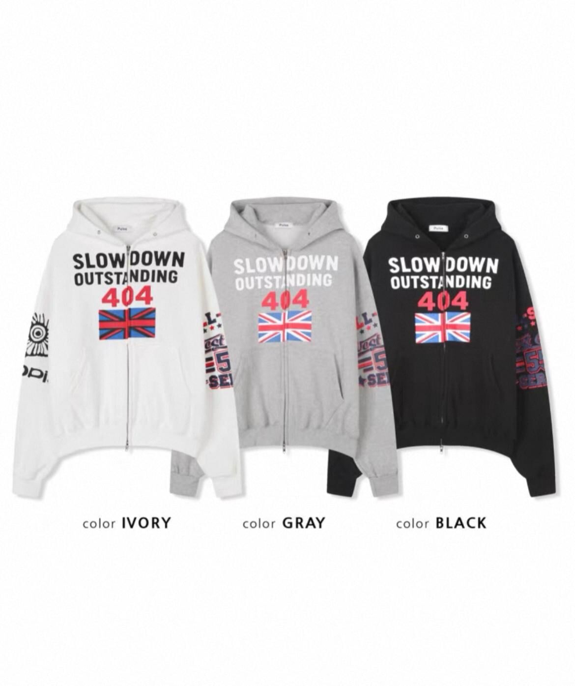 英文字圖案拉鍊外套 PULSE-197JK