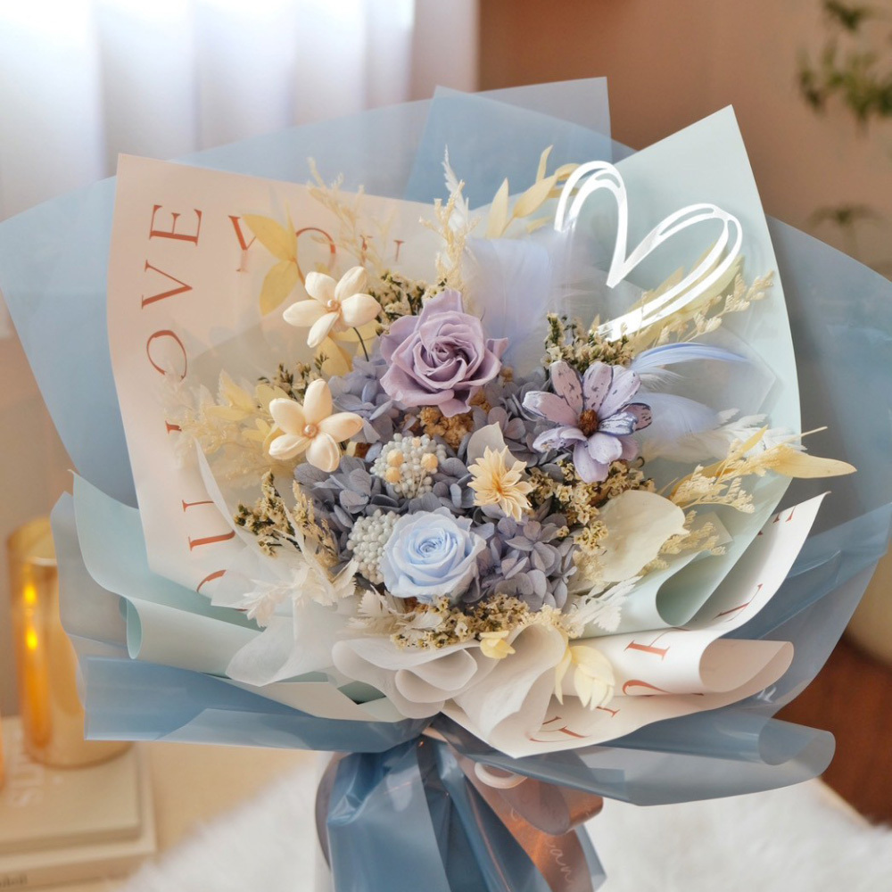 心動時刻永生花束 / 灰紫