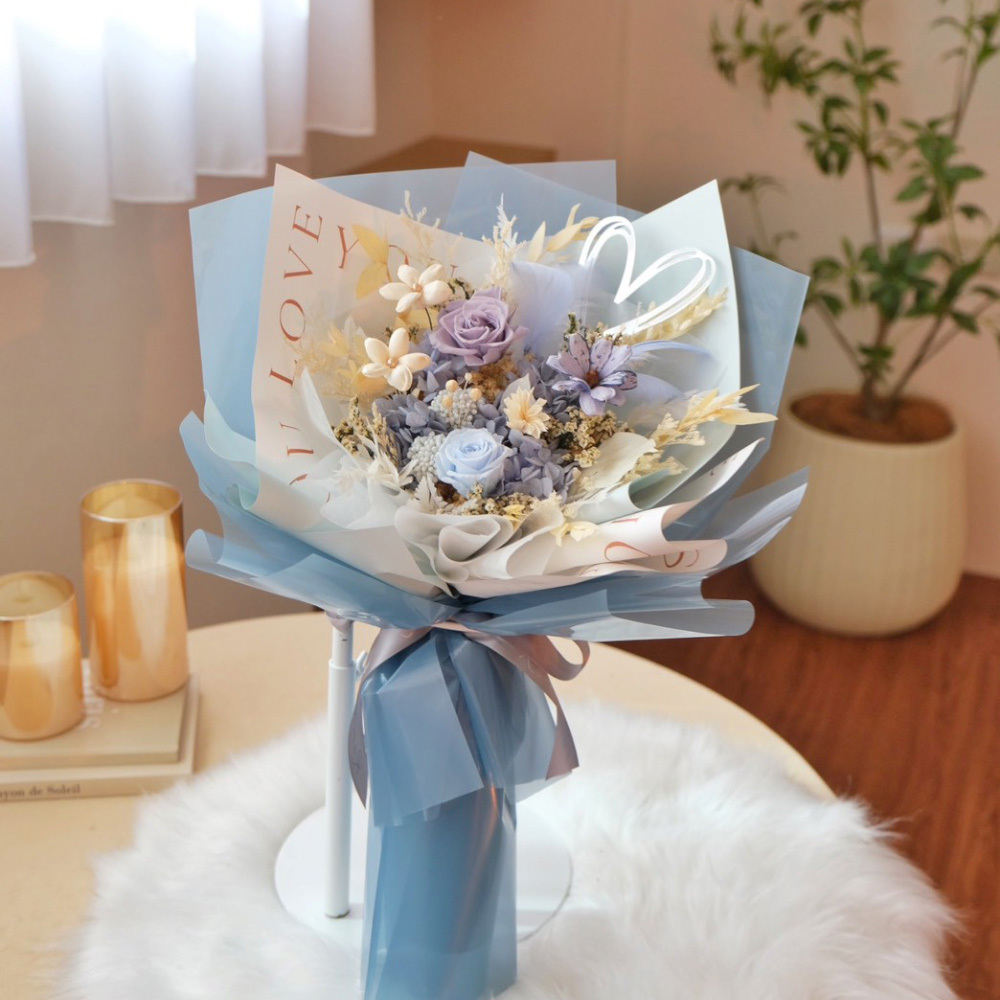 心動時刻永生花束 / 灰紫