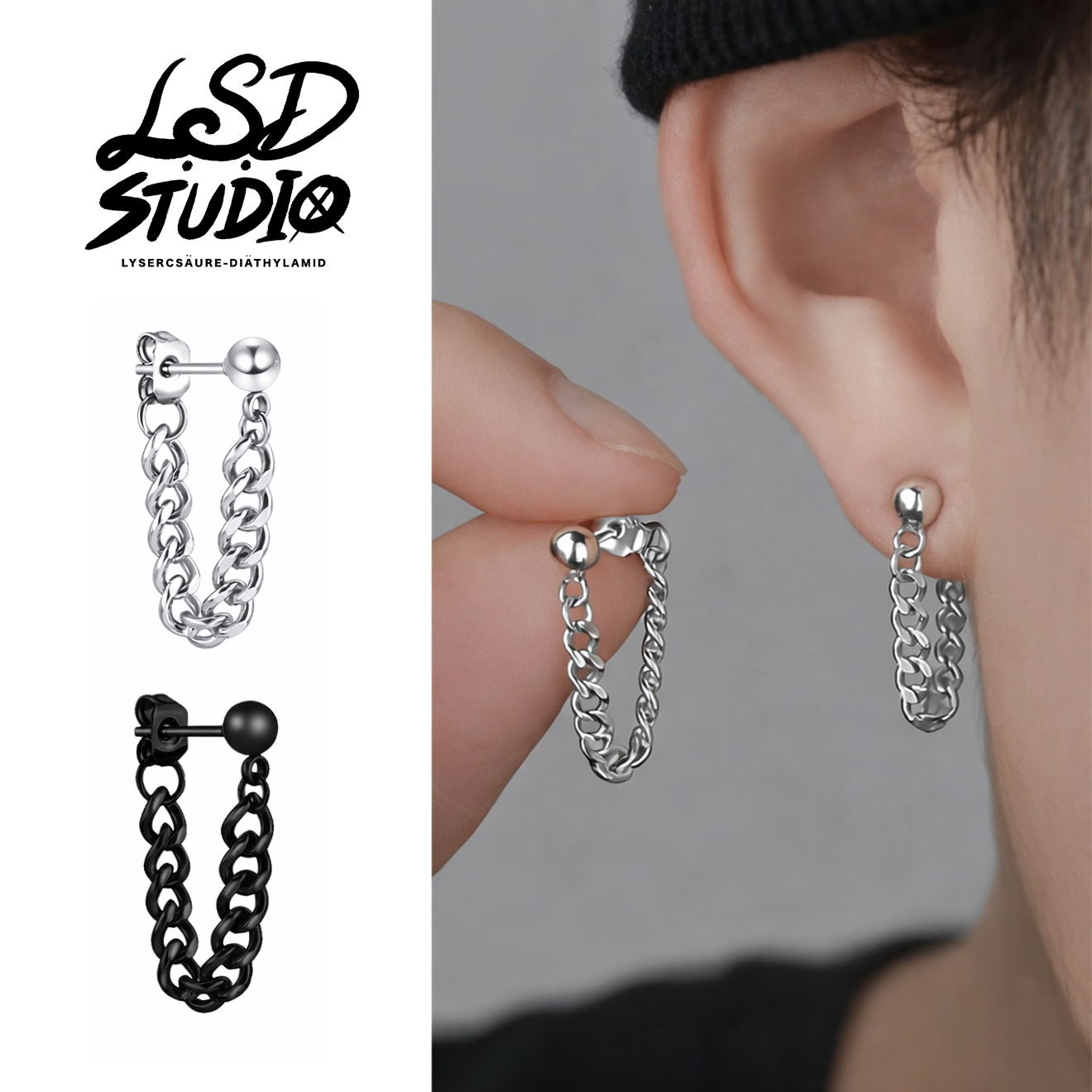 鍊條 x 垂墜|圓珠簡約設計耳環【ACBC4】