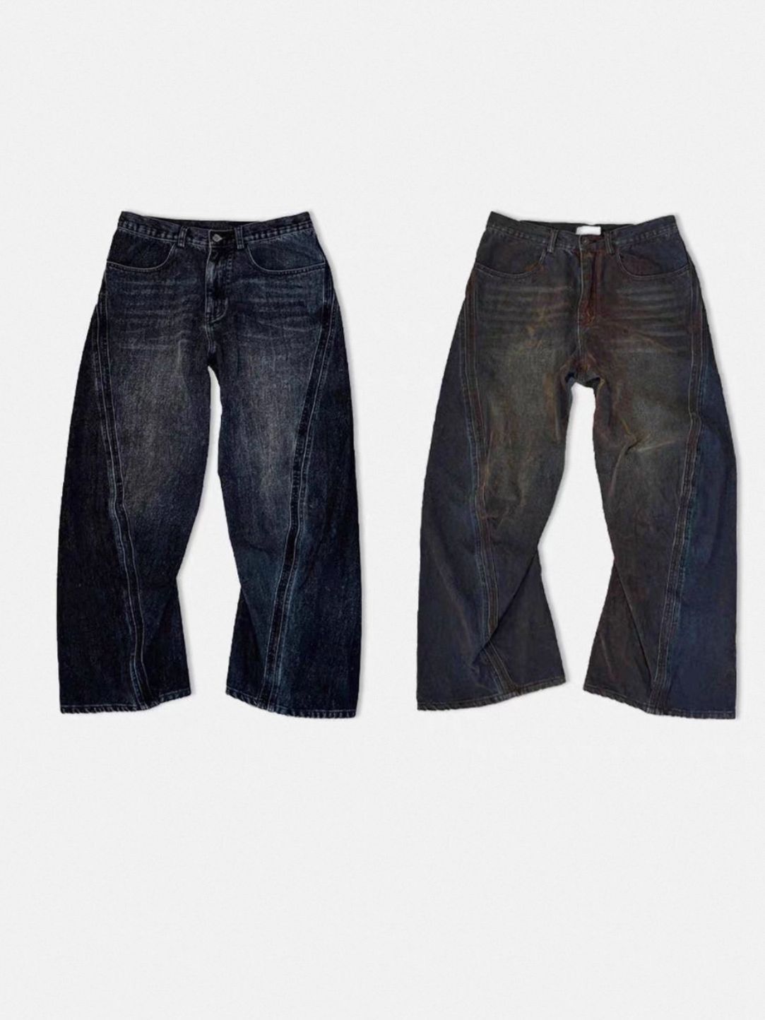 仿污鬆身牛仔褲 tap-095P