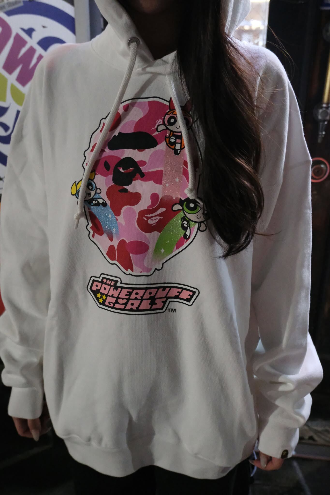BAPE X 飛天小女警 刷毛帽T