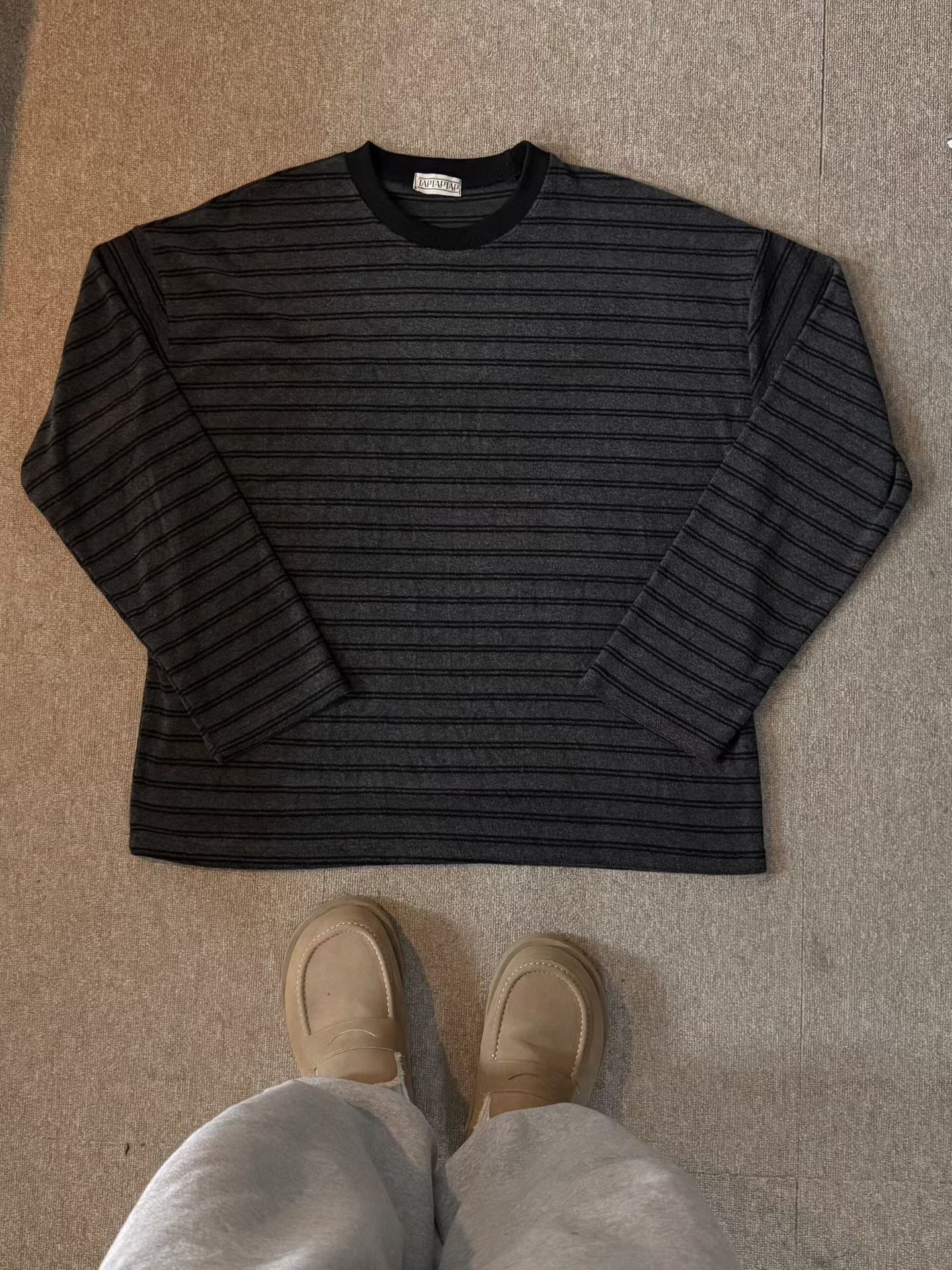 橫間長袖衫 tap-097T