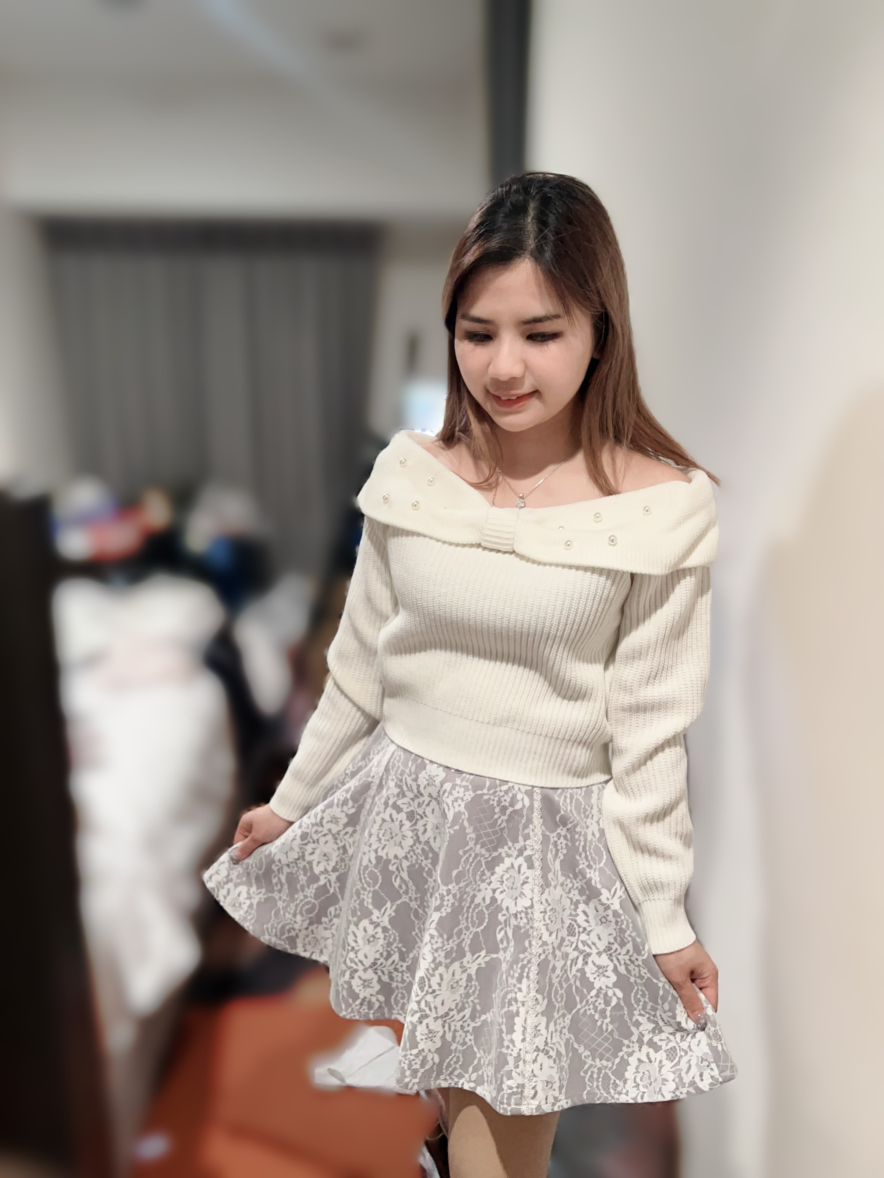 （現貨） JK29    日牌 An Mille 蝴蝶結珍珠上衣　胸 38-44/  長18.5  $539