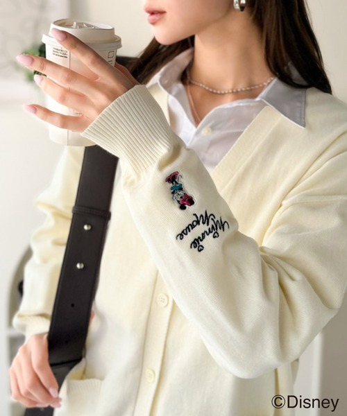日本🇯🇵連線 Classical Elf x Disney 刺繡袖口純棉針織開襟衫 學院風 針織 開襟衫 針織衫 V領 外套 外搭 長袖 4色(任買兩件7-11免運)/預購