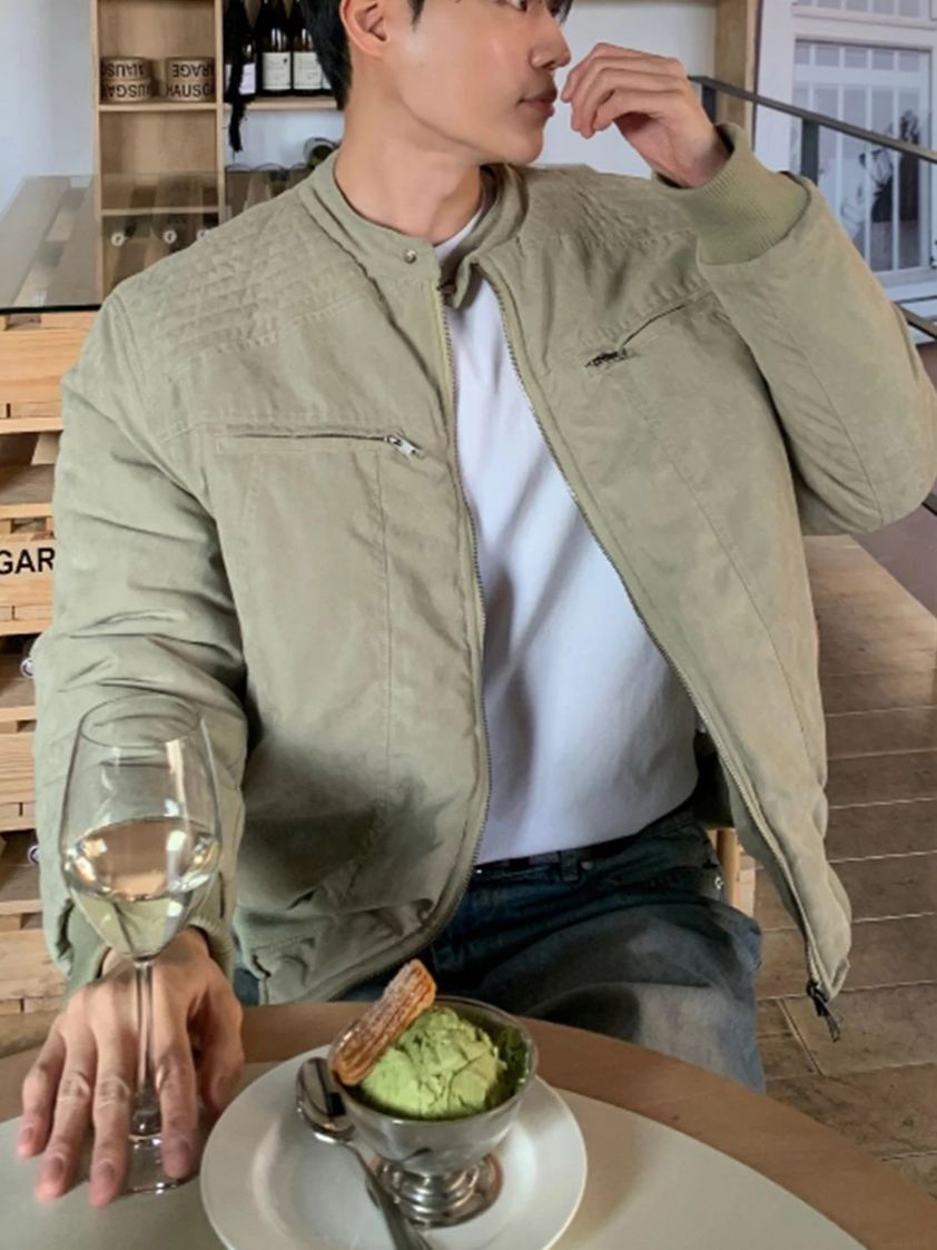 淨色拉鍊外套(薄夾棉) OWN-110JK