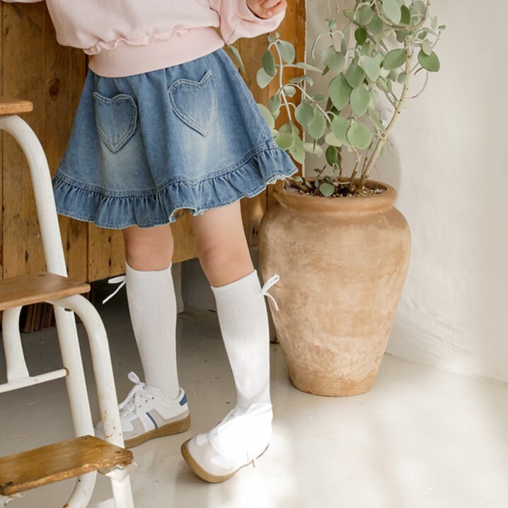 90-140 心型口袋丹寧裙 2色