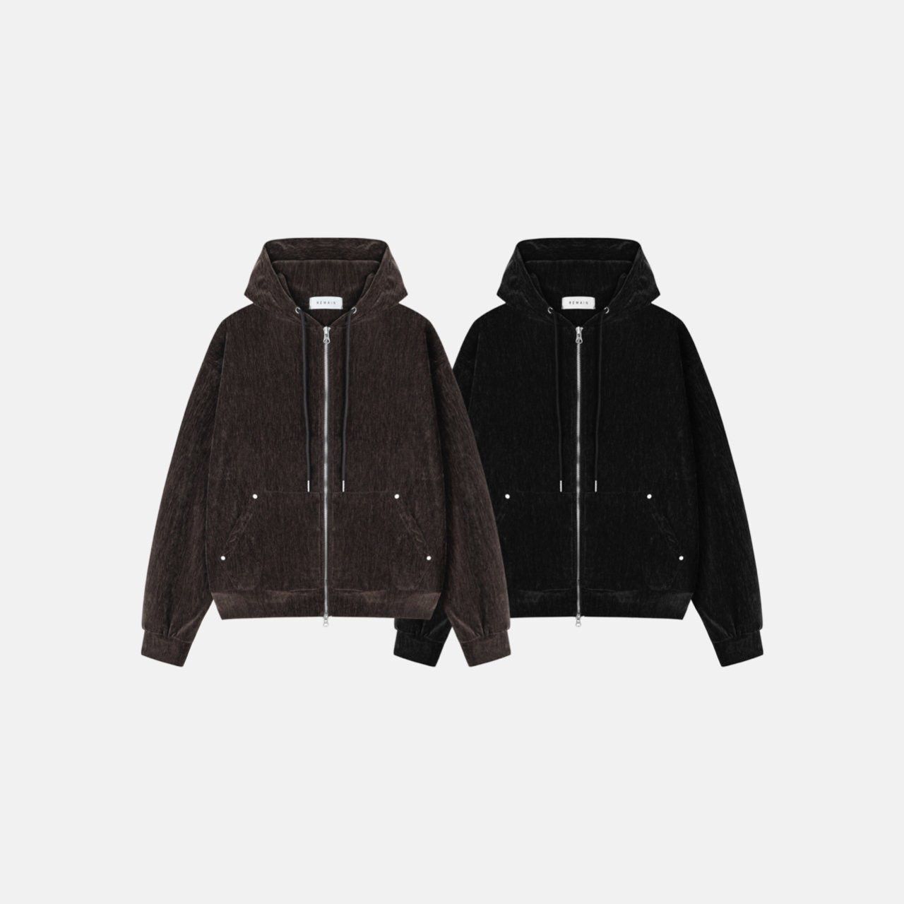 淨色連帽拉鍊外套 REMAIN-048JK