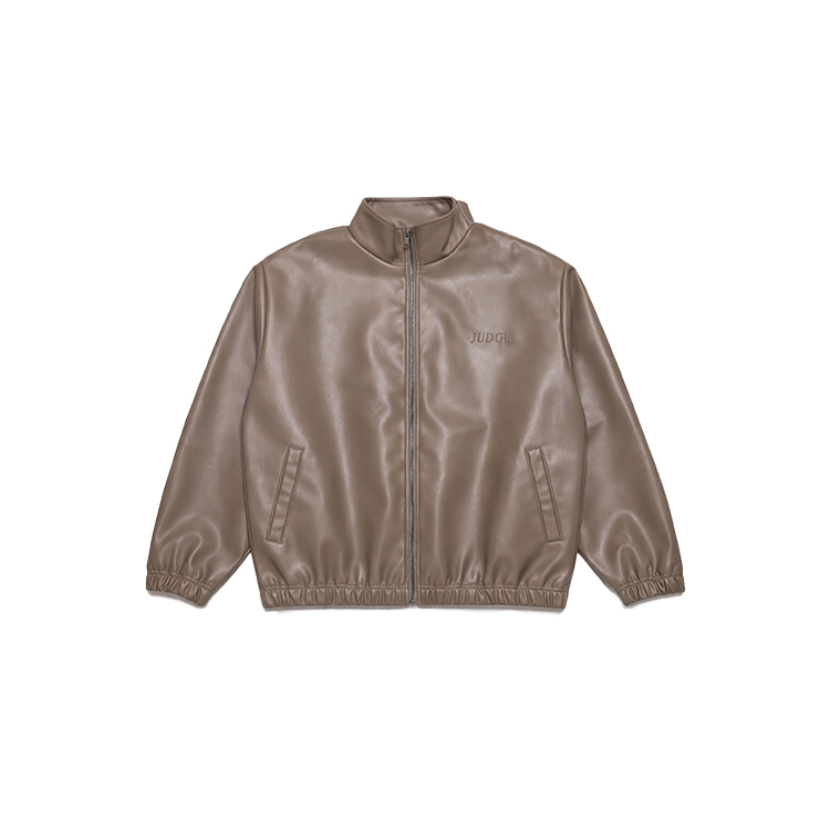 JUDGE PU LEATHER ZIP TRACK JACKET