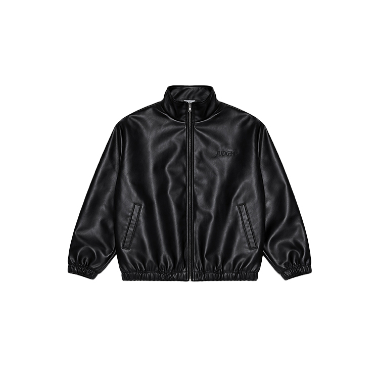 JUDGE PU LEATHER ZIP TRACK JACKET