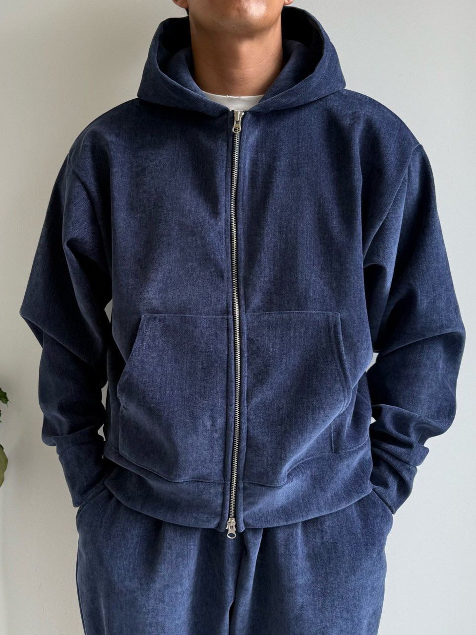 淨色連帽拉鍊外套 PEACOCK-161JK