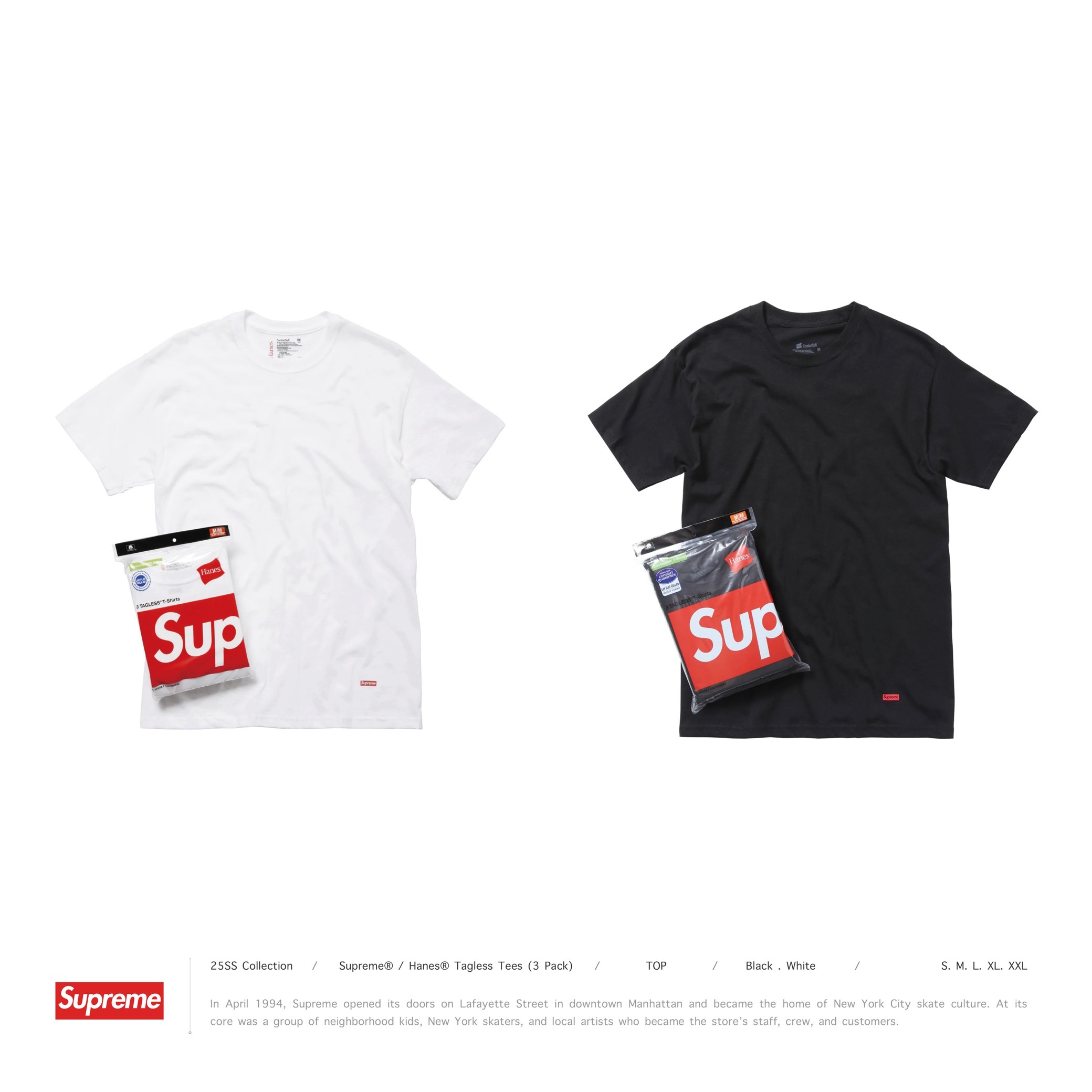 Supreme®/ Hanes® - Tagless Tees ( 3 Pack )