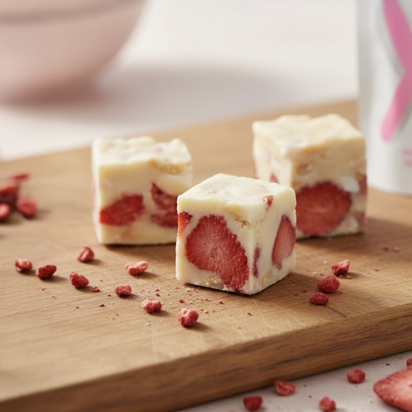 【情人節限定】Audrey｜方塊草莓白朱古力