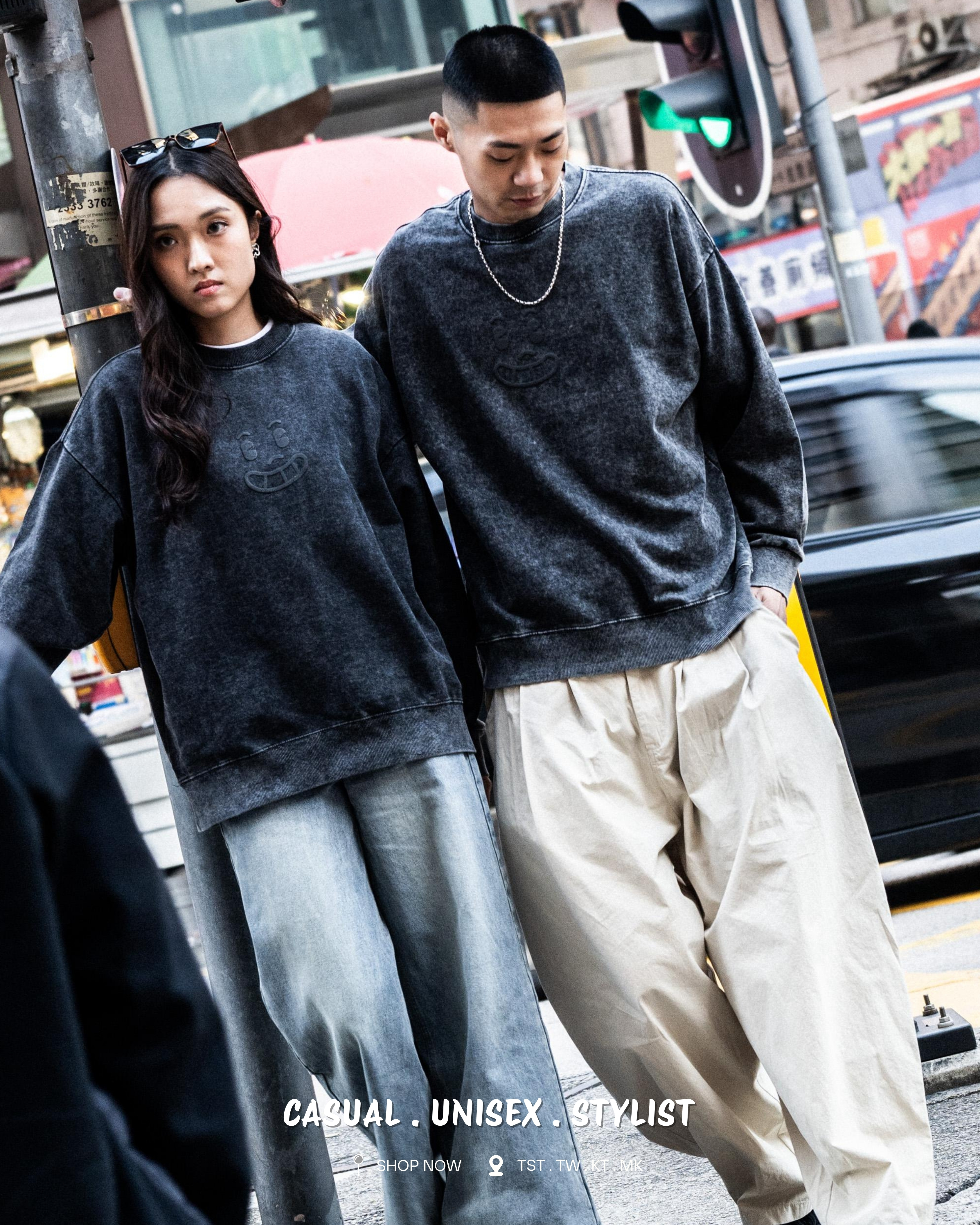 CheapbutChill 大頭圓領洗水衛衣 (洗水黑)