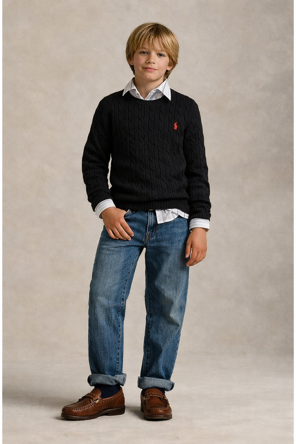 OBS267 Polo Ralph Lauren 童裝經典麻花針織冷衫