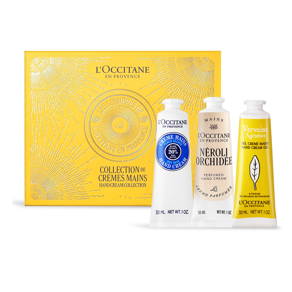 L'OCCITANE 歐舒丹 普羅旺斯護手霜三入禮盒(30mlX3)[乳油木+橙花蘭花+果漾馬鞭草]-國際航空版