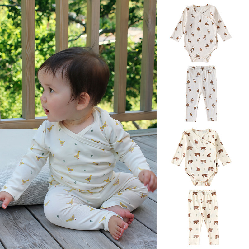 滿印側開包屁衣套裝(66-90)