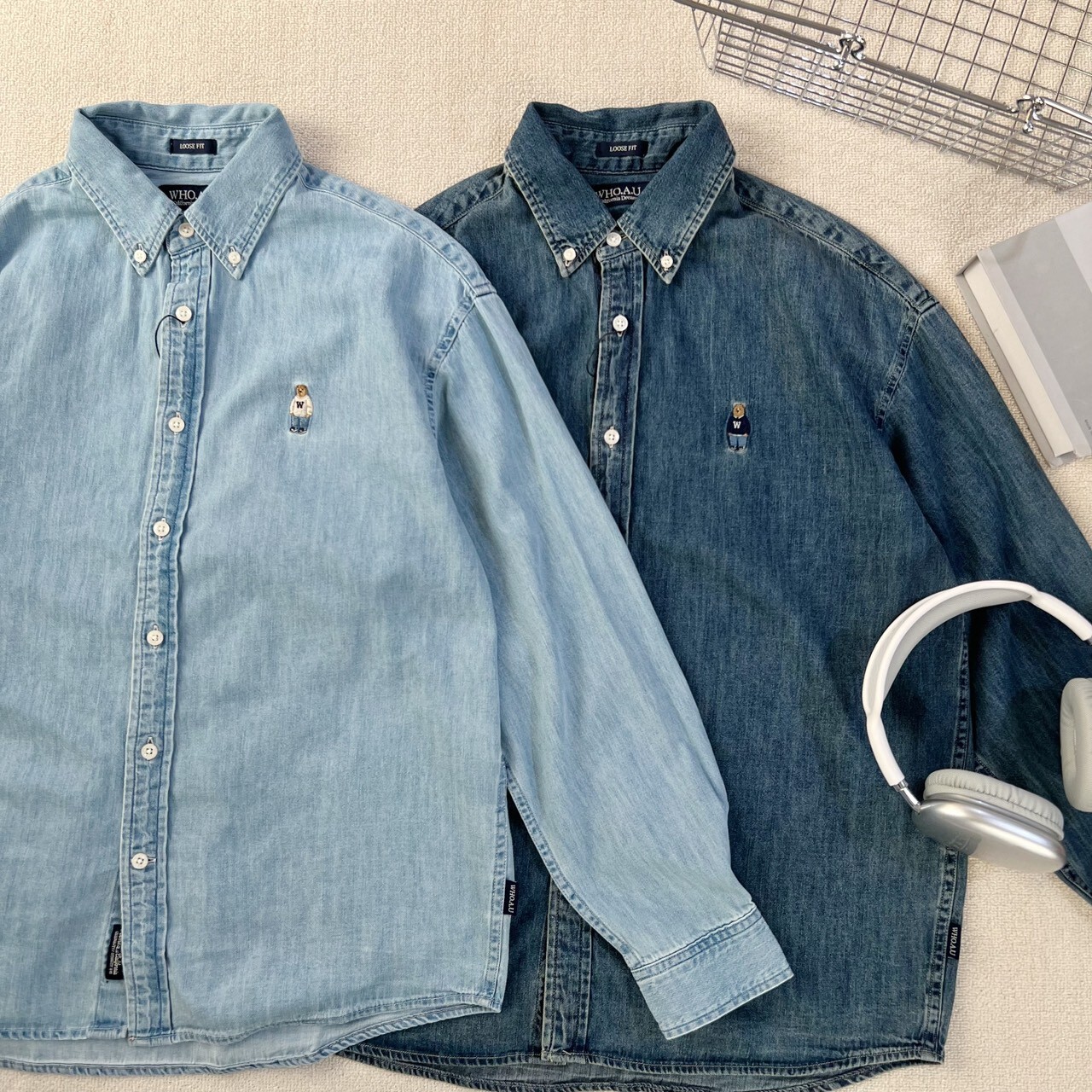 WHO.A.U 刺繡牛仔襯衫