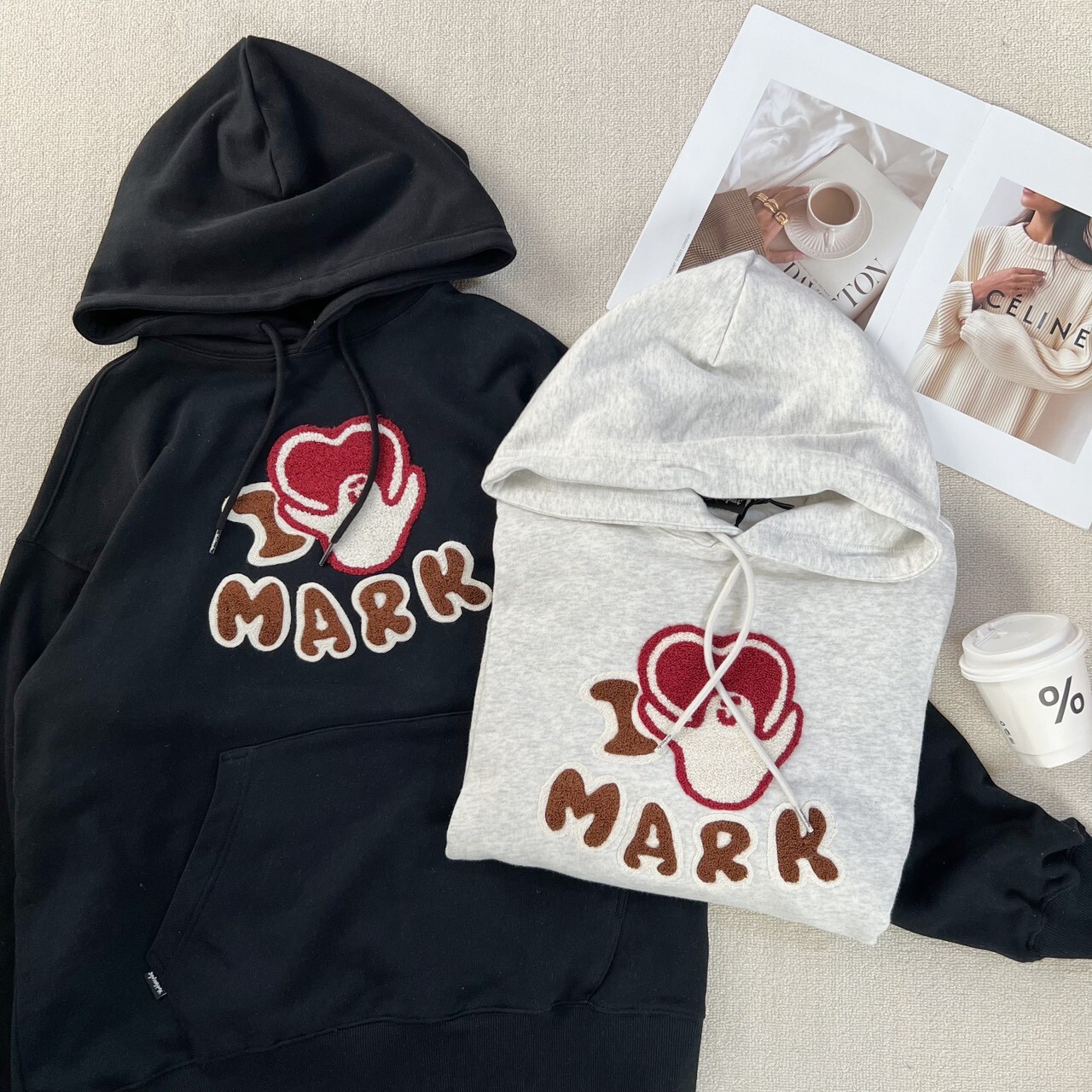 Mark Gonzales 天使愛心植絨帽T