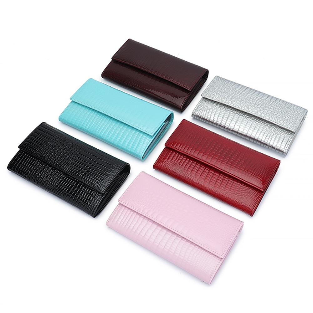 手拿包 長款錢包 漆皮錢包 真皮錢包 鱷魚紋手包 亮面皮夾 女生錢包 大容量錢夾 牛皮零錢包 錢包 皮夾 送女友 204