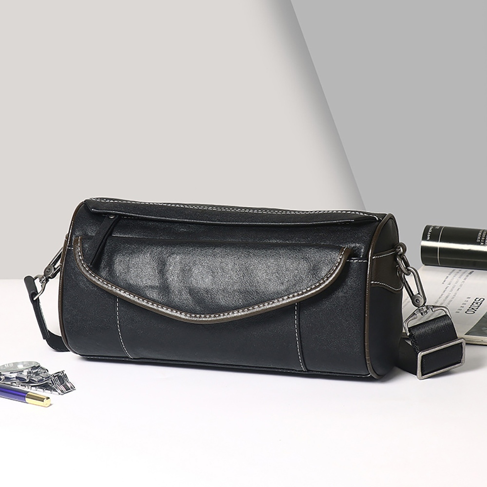 斜背包 圓筒包 真皮包包 枕頭包 單肩包 牛皮斜背包 男生包包 波士頓包 通勤包 大容量包包 休閒包 送男友 123