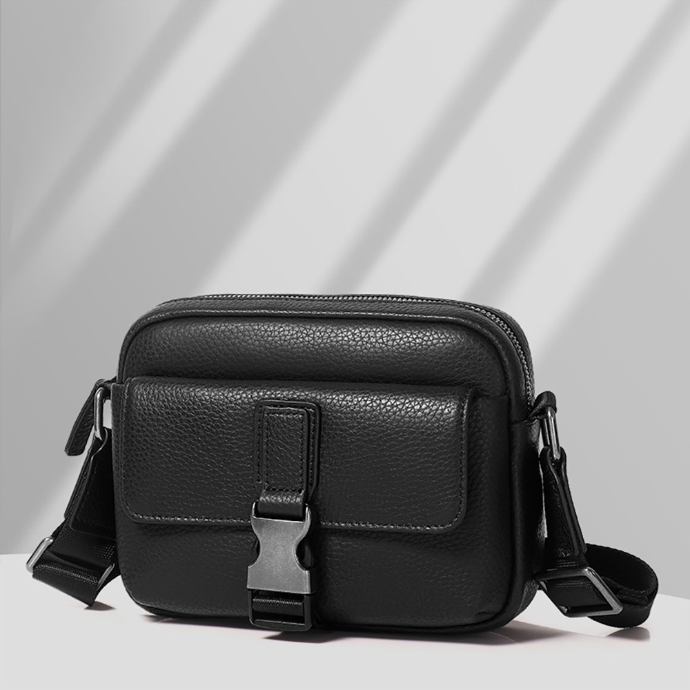 真皮包包 包包 男生包包 側背包 單肩包 牛皮側背包 小方包 休閒側背包 通勤包 輕便側背包 黑色包包 122