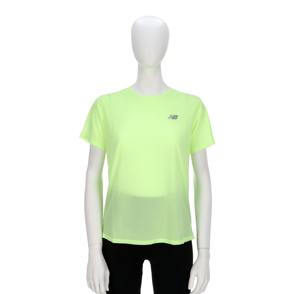 New Balance 女款 螢光綠色 運動 圓領 透氣 休閒 上衣 美規 短袖 WT41253AB3