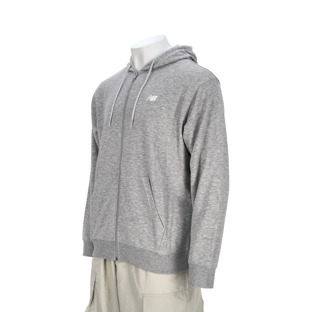 New Balance 男款 灰色 NB 美規 棉質 刺繡 連帽 外套 MJ41501AG