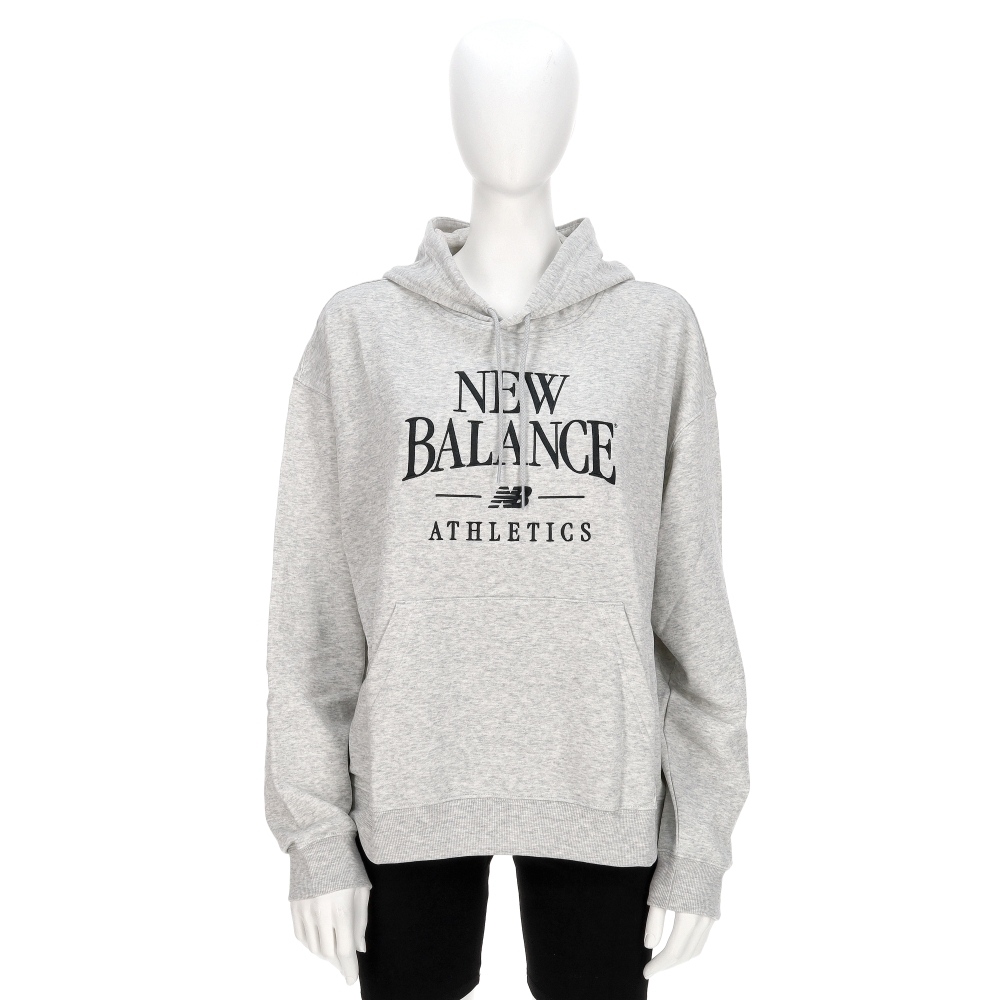 New Balance 女款 淺灰色 NB 連帽 衛衣 刺繡 上衣 帽T 長袖 WT61C00MAHH