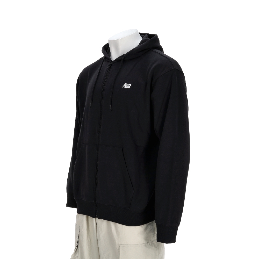 New Balance 男款 黑色 NB 美規 棉質 刺繡 連帽 外套 MJ41501BK