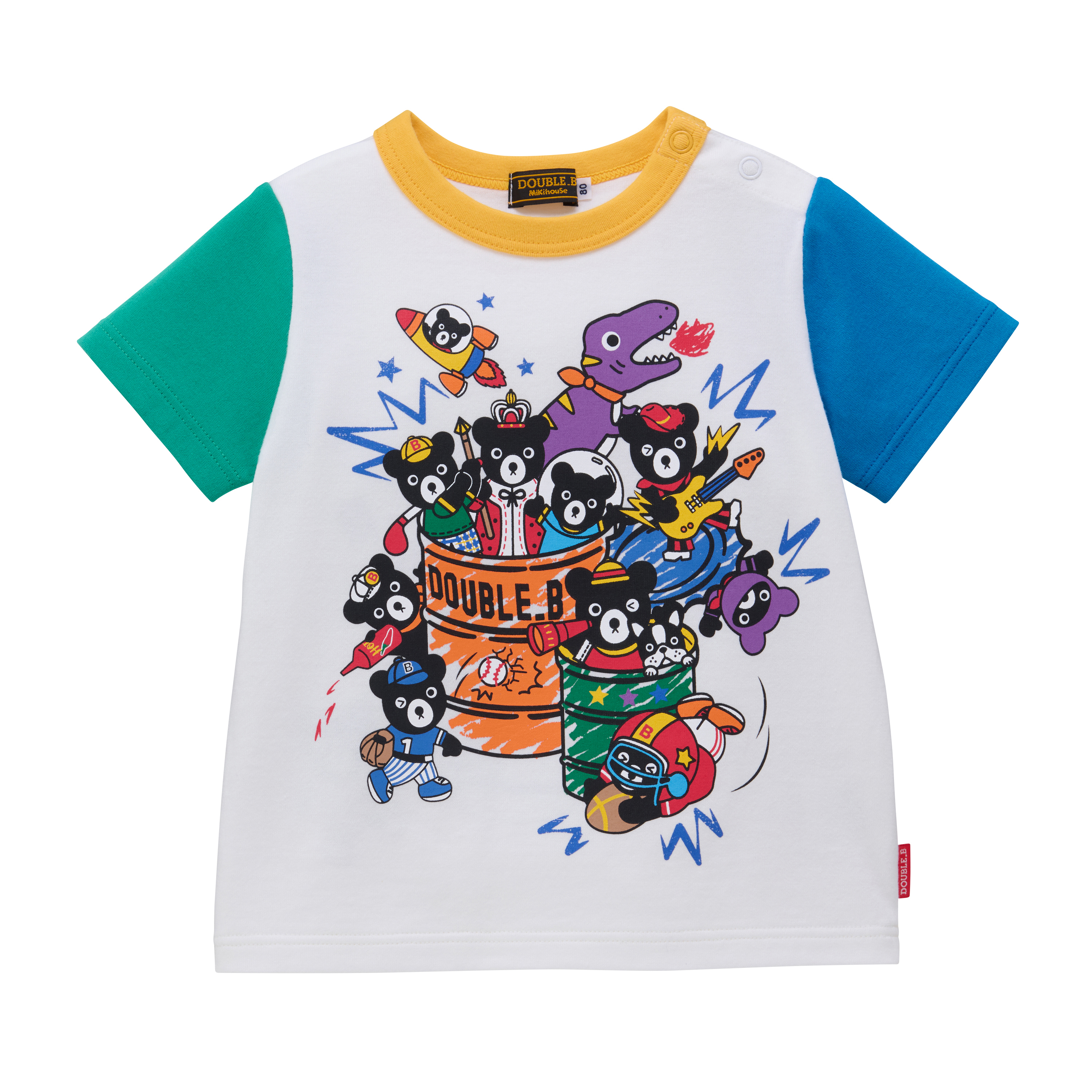DOUBLE_B 字母撞色短袖T恤-多色