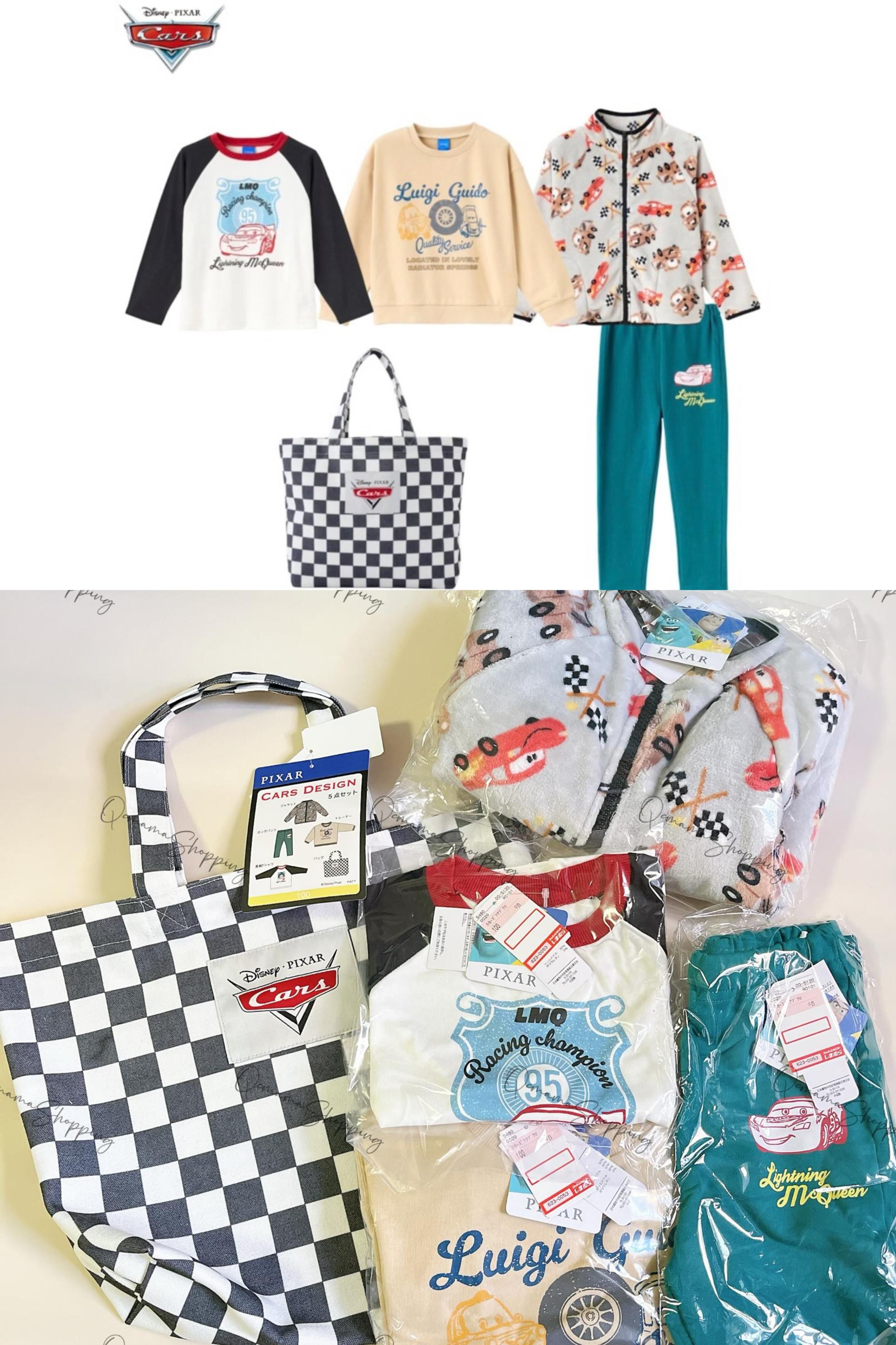 (現貨) 🇯🇵100%日本直送 Disney Mcqueen 5件福袋 (1褸/2衫/1褲/1袋) Size 90/100
