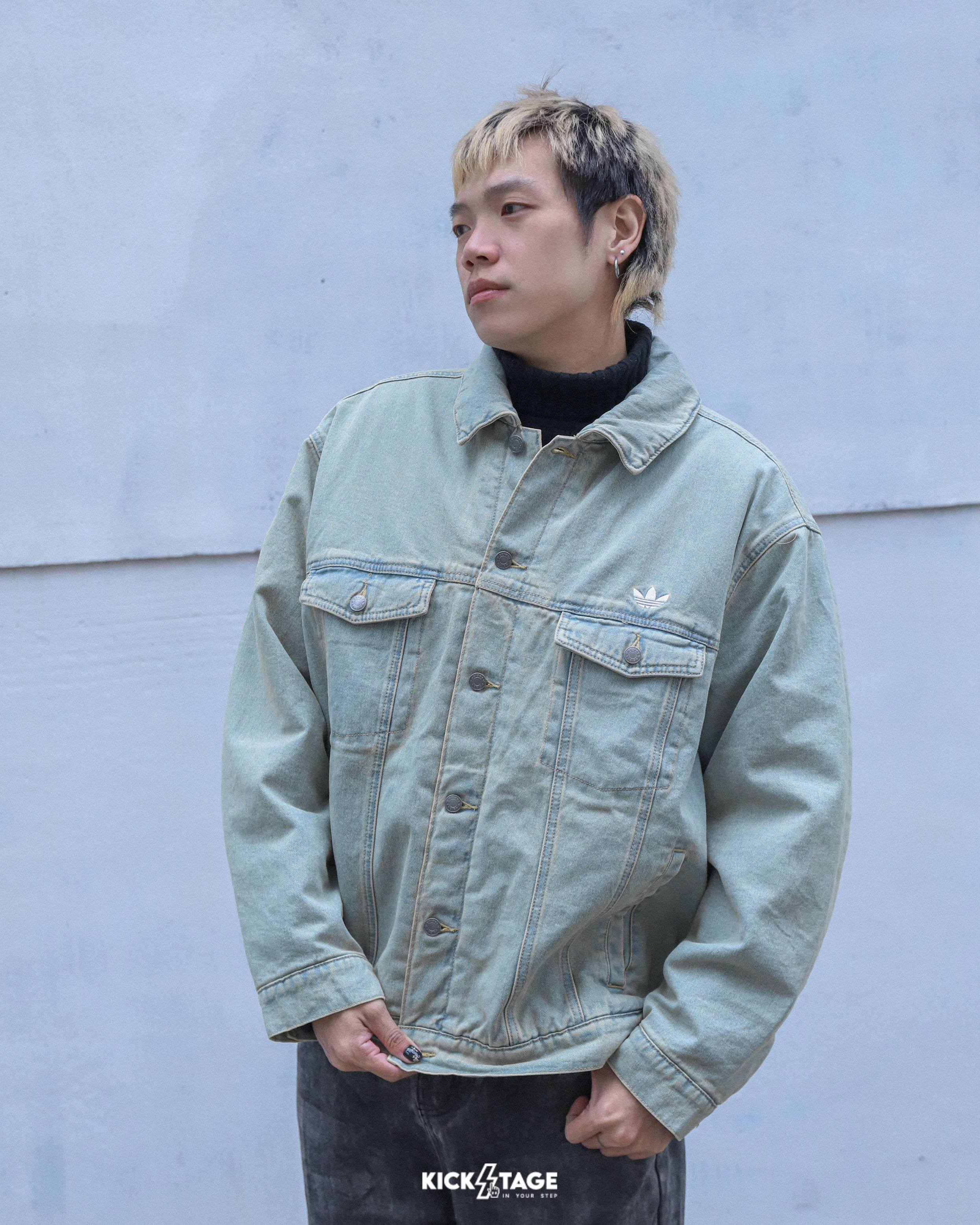 男款 ADIDAS ORIGINALS JACKET 丹寧藍 牛仔 水洗 寬鬆 鋪棉 外套【KC2624】ADLP